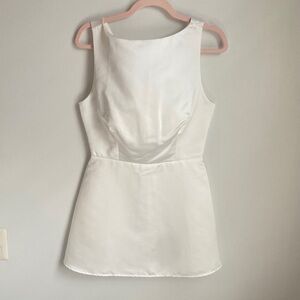 Reformation Zenni Mini White Sleeveless Dress